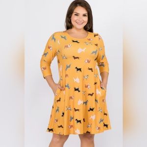 Mustard Yellow Dog Dress